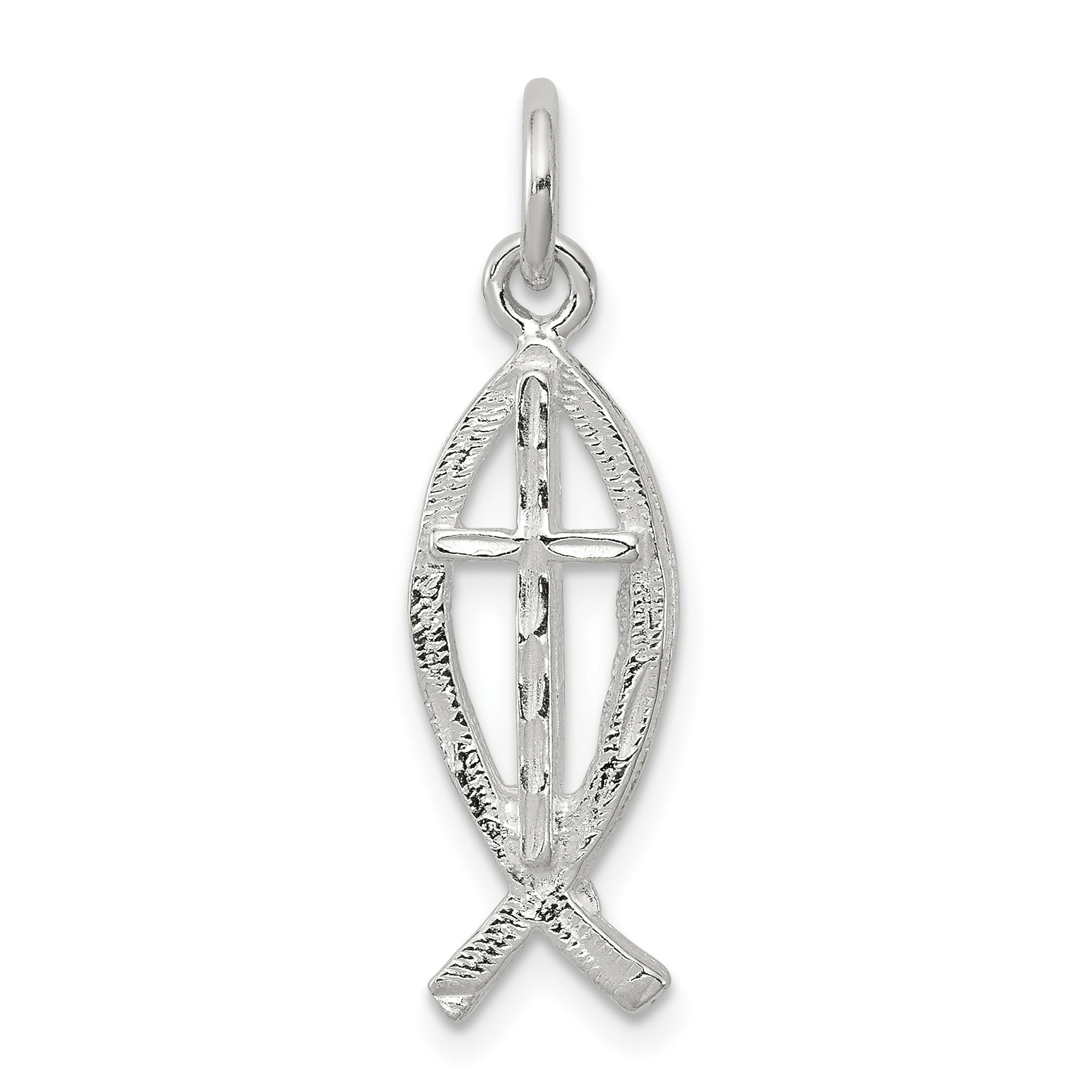 Sterling Silver Ichthus (Fish) Charm Main image