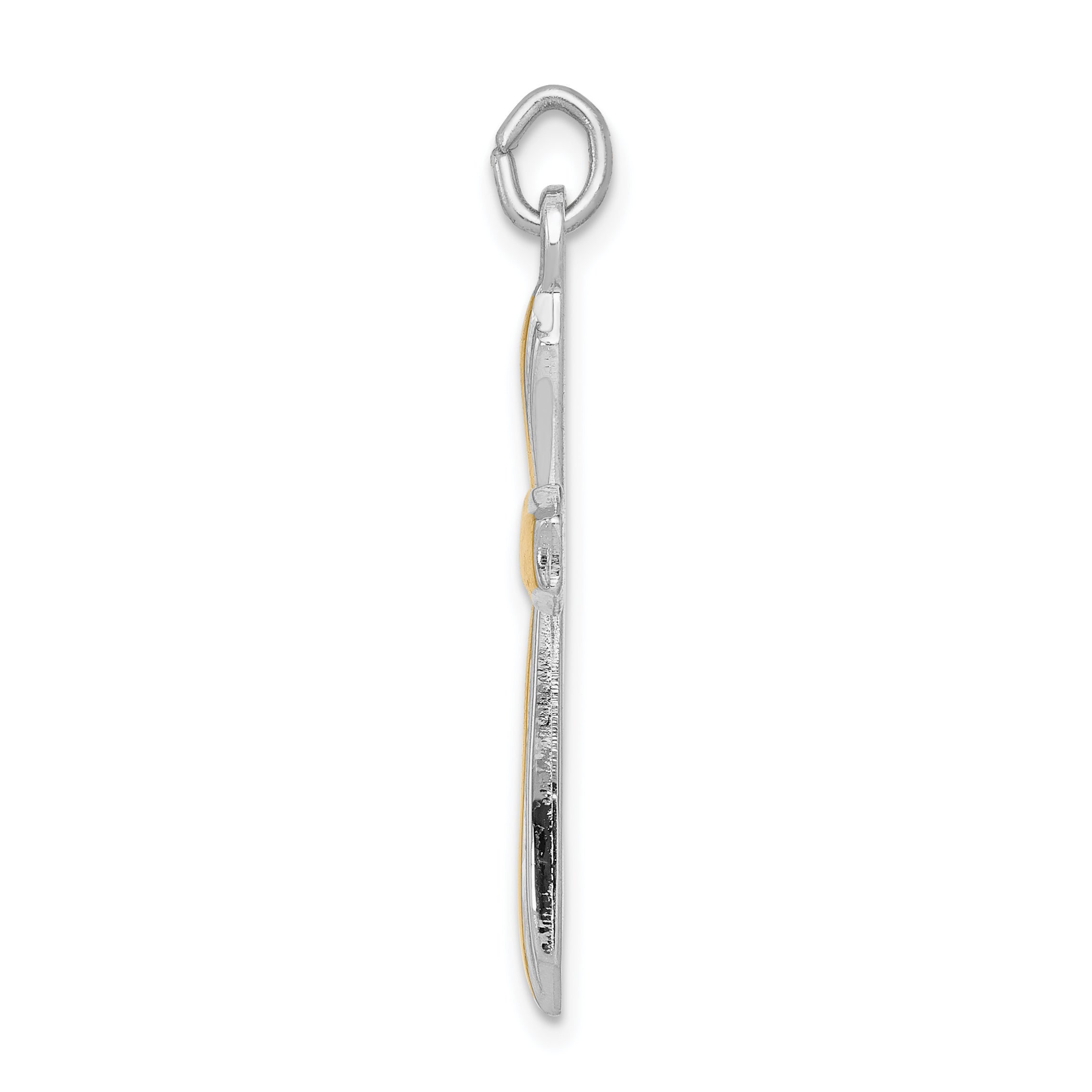 Sterling Silver 18K Gold-Plated Cross Pendant with Polished Rhodium Finish Secondary image