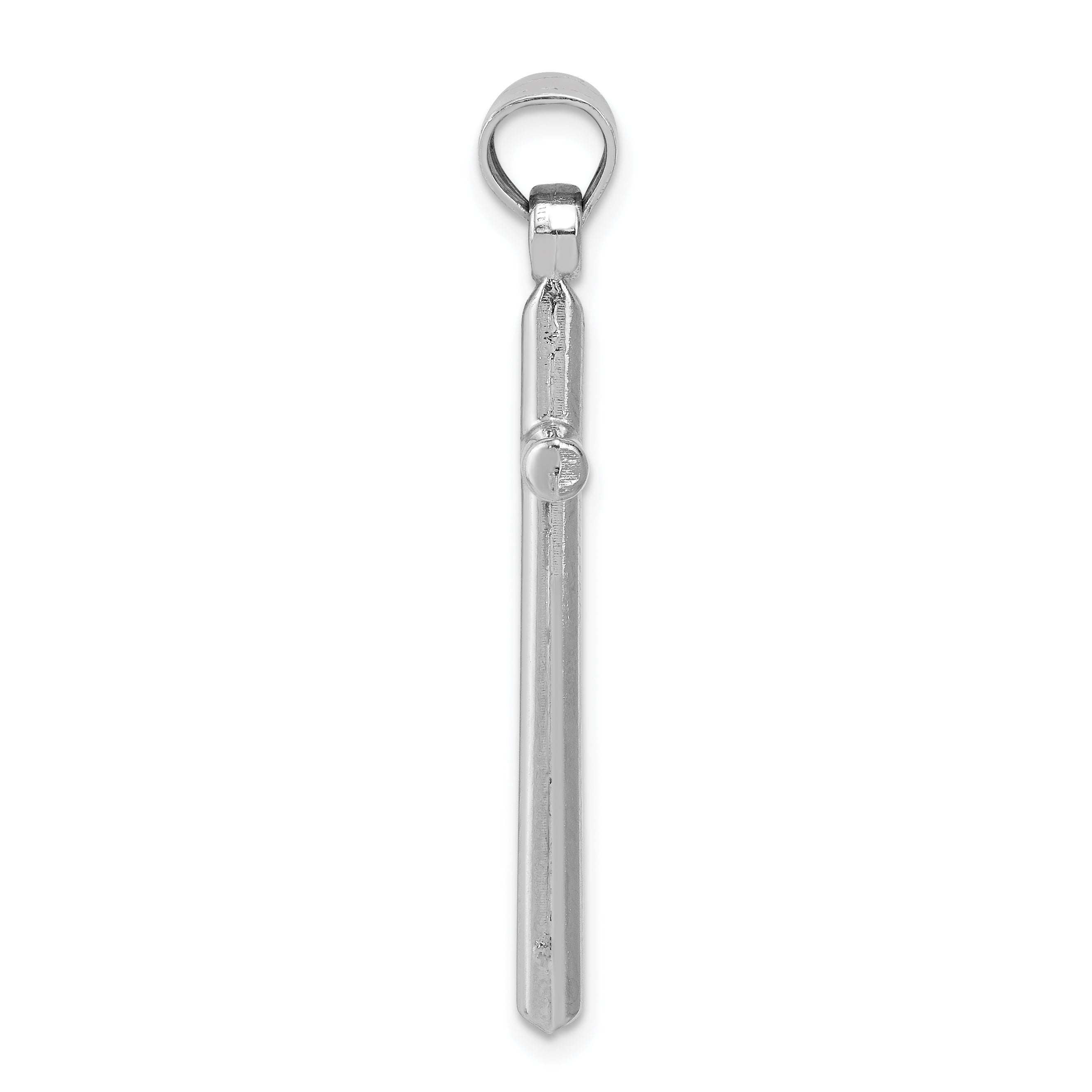 Sterling Silver 925 Polished Latin Cross Pendant with Rhodium Finish
