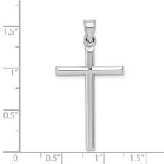 Sterling Silver 925 Polished Latin Cross Pendant with Rhodium Finish