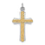 Sterling Silver Rhodium-plated & 18k Gold-plated Cross Charm