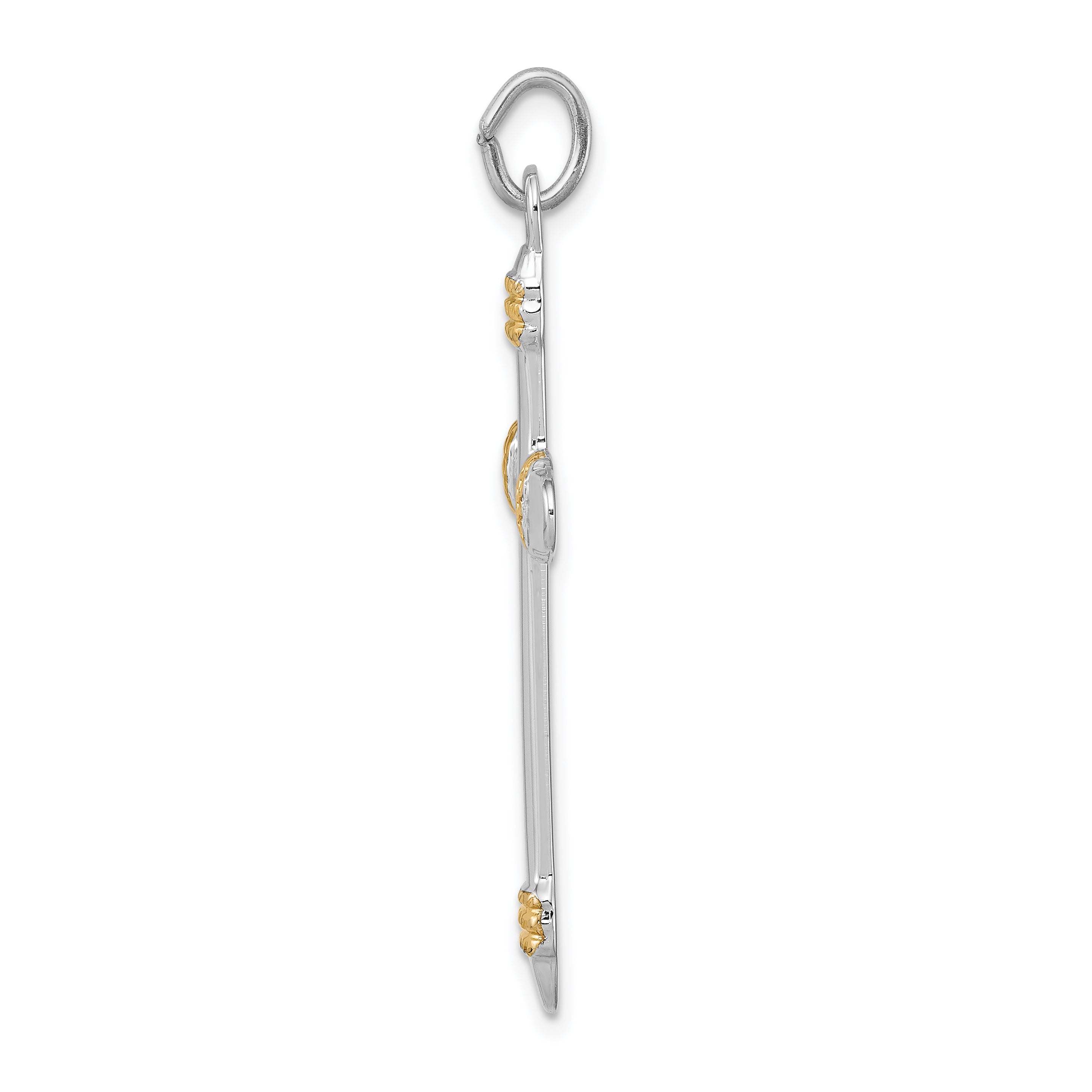 Sophia Jewelers Sterling Silver 18K Gold-Plated Rope Cross Pendant Secondary image