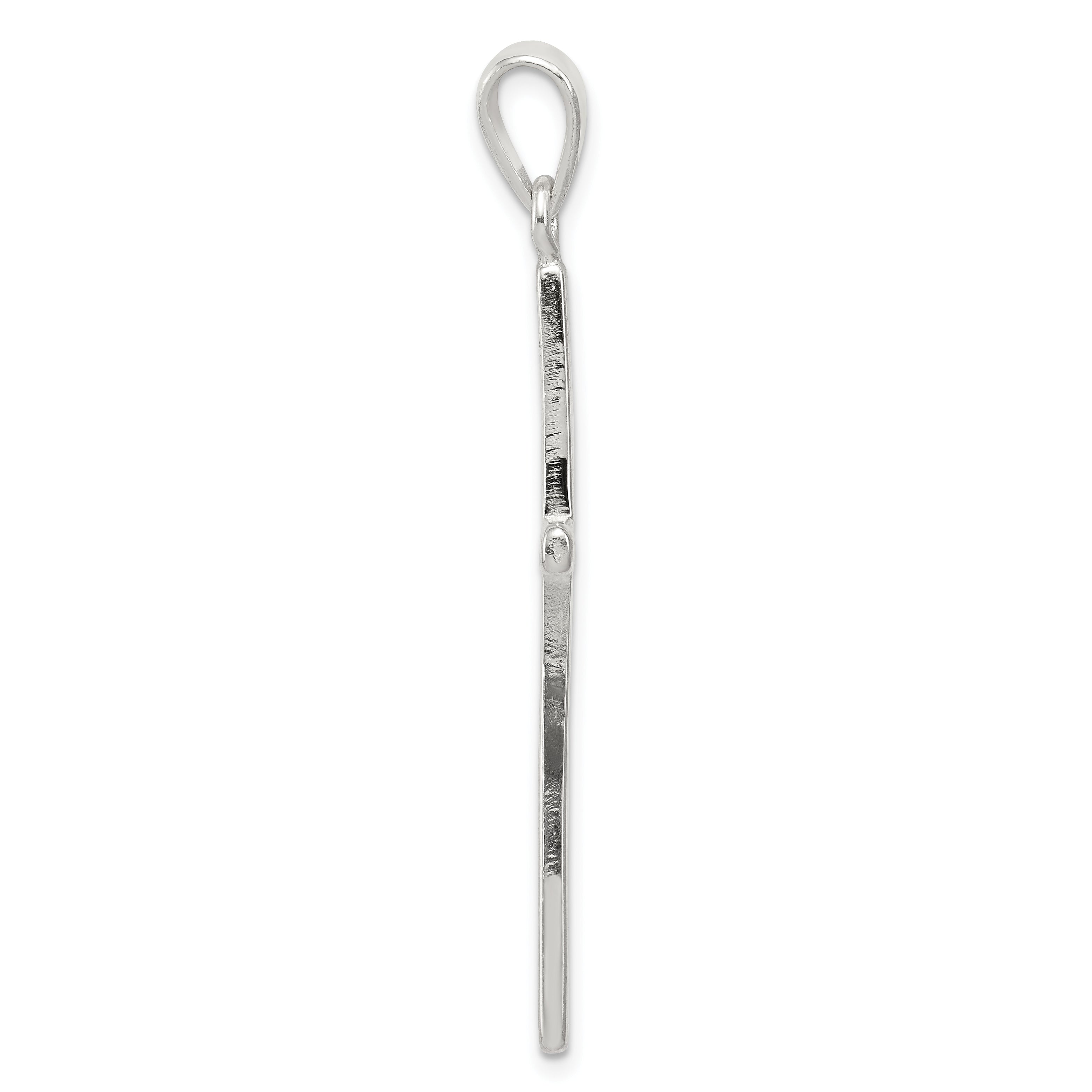Sterling Silver 925 Polished Cross Pendant with Anti-Tarnish Coating
