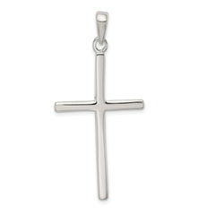 Sterling Silver 925 Polished Cross Pendant with Anti-Tarnish Coating