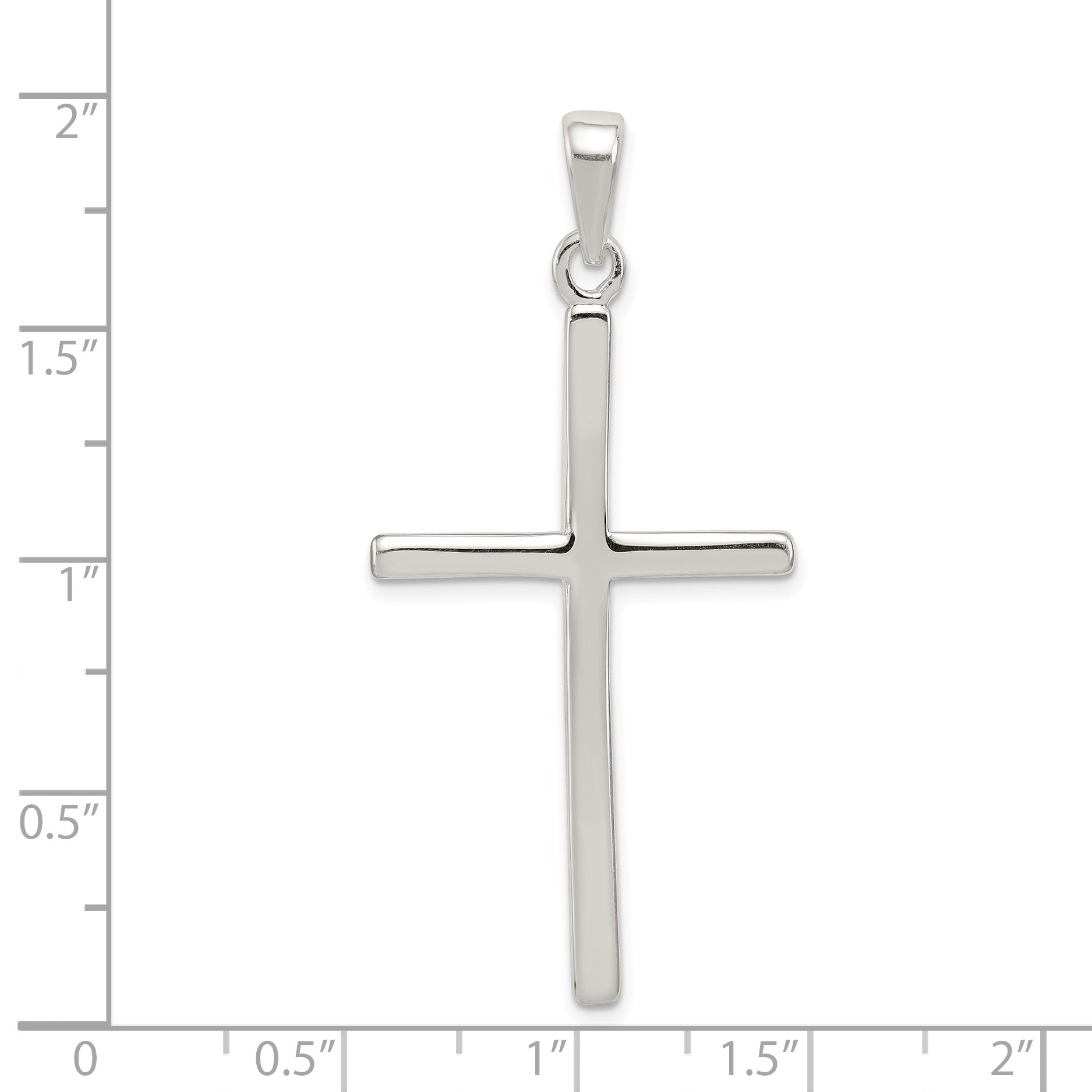 Sterling Silver 925 Polished Cross Pendant with Anti-Tarnish Coating
