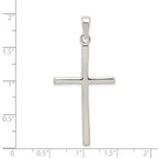 Sterling Silver 925 Polished Cross Pendant with Anti-Tarnish Coating