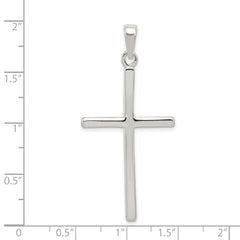 Sterling Silver 925 Polished Cross Pendant with Anti-Tarnish Coating