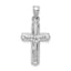 Sterling Silver Rhodium-plated Hollow Crucifix Pendant