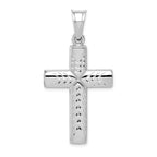 Sophia Jewelers 925 Sterling Silver 3D Latin Crucifix Pendant Rhodium-Plated Polished Finish