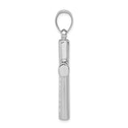 Sterling Silver 925 Diamond-Cut Cross Pendant with Polished Rhodium Finish
