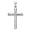 Sterling Silver Rhodium-plated Diamond -Cut Reversible Cross Pendant