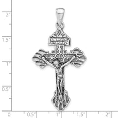 Sophia Jewelers Men's 925 Sterling Silver Antiqued Crucifix Pendant