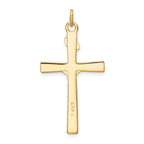 Sterling Silver 18K Gold-Plated Crucifix Pendant with Polished Rhodium Finish