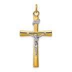 Sterling Silver Rhodium-plated & 18k Gold-plated Crucifix Pendant