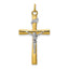 Sterling Silver Rhodium-plated & 18k Gold-plated Crucifix Pendant