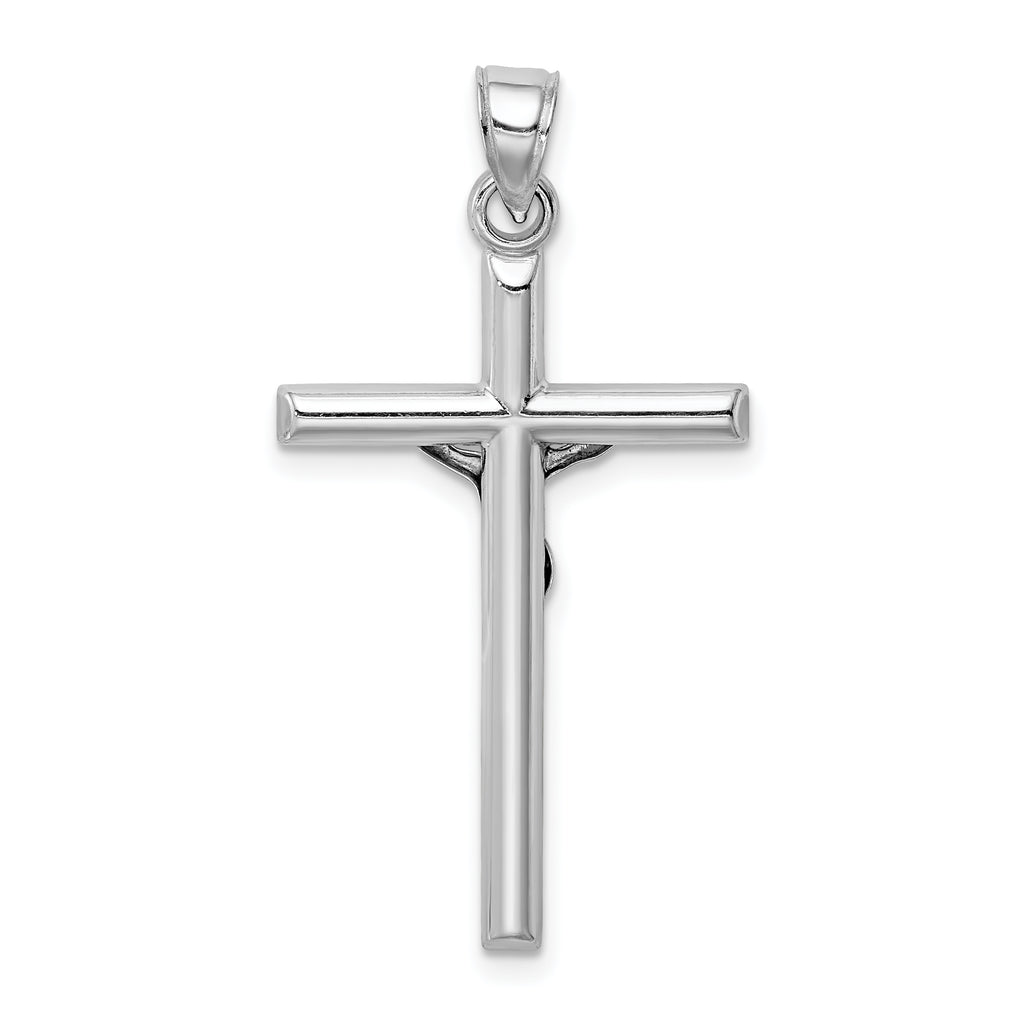 Sterling Silver 925 Rhodium-Plated Polished 3D Crucifix Pendant