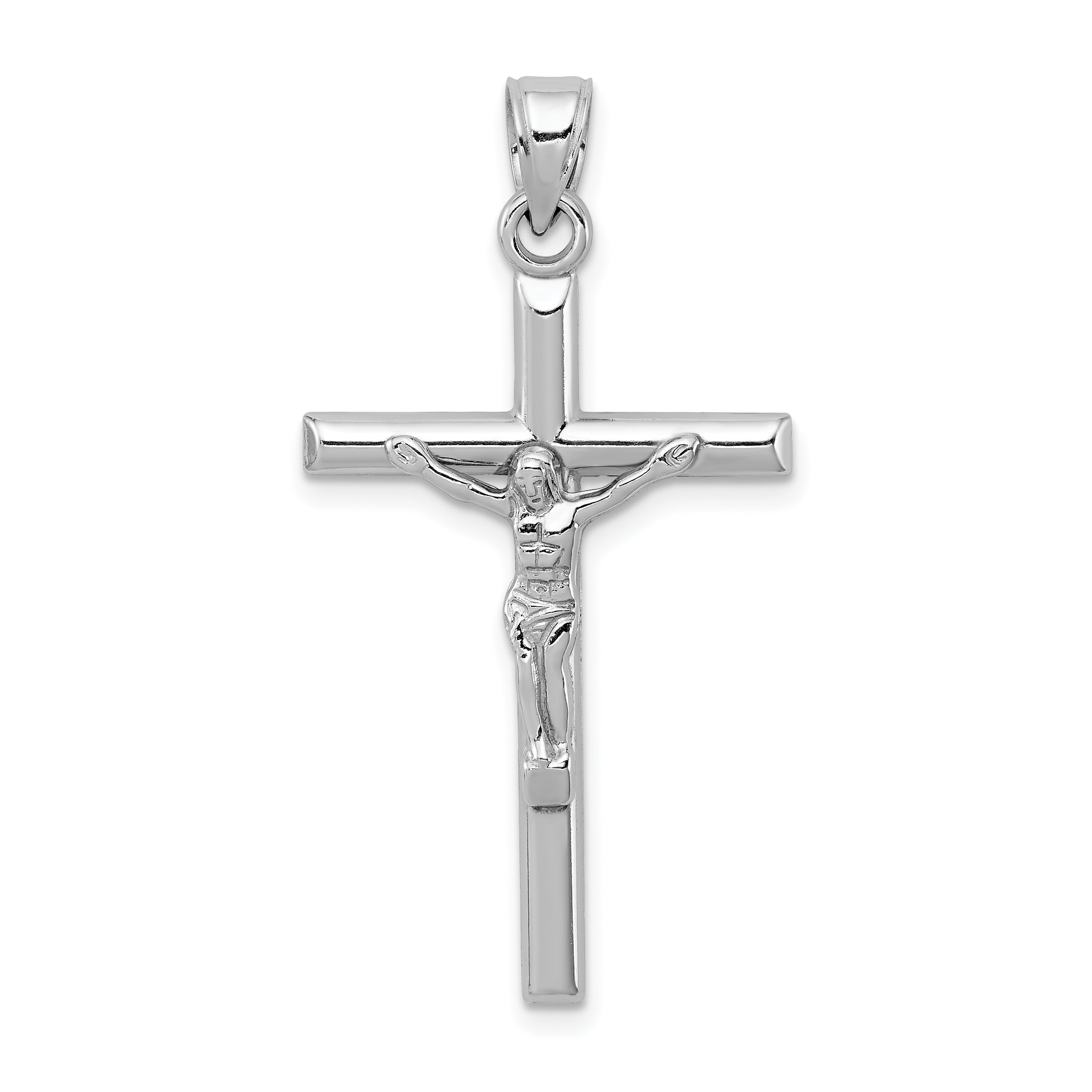 Sterling Silver Rhodium-plated Polished Crucifix Pendant Main image