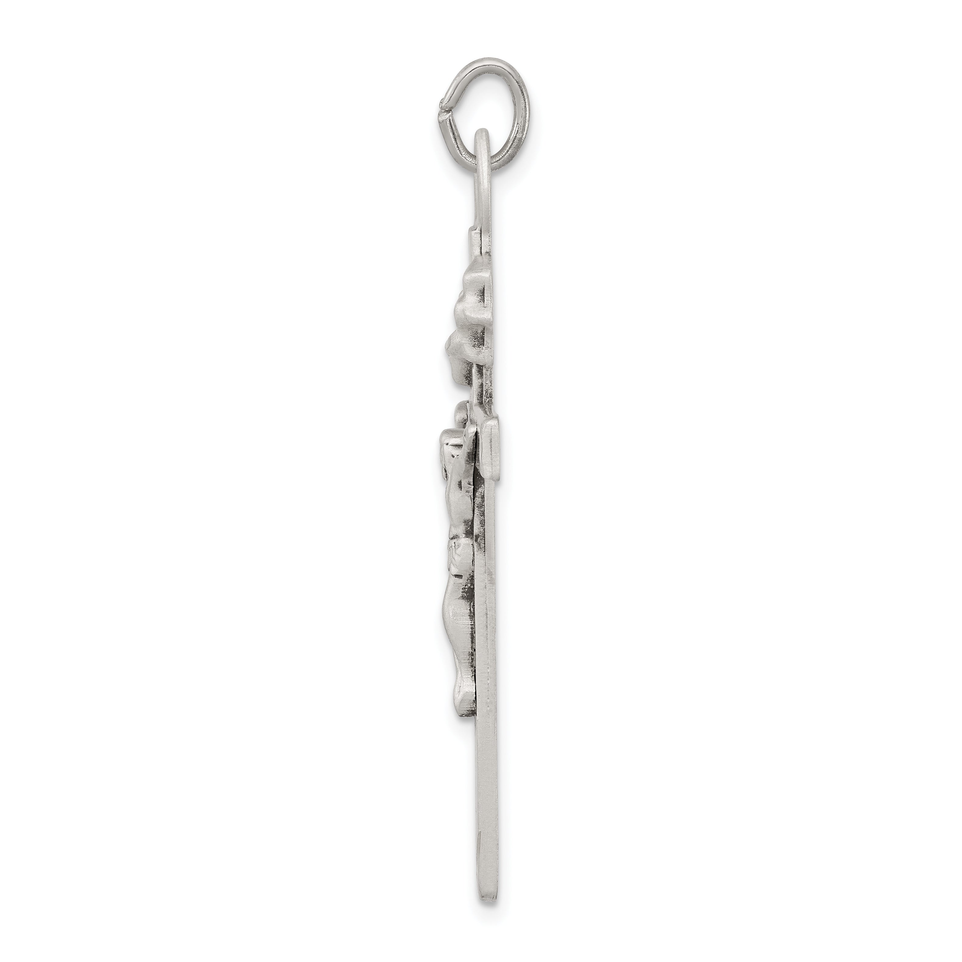Sophia Jewelers Sterling Silver 925 Antiqued Crucifix Pendant Polished Finish