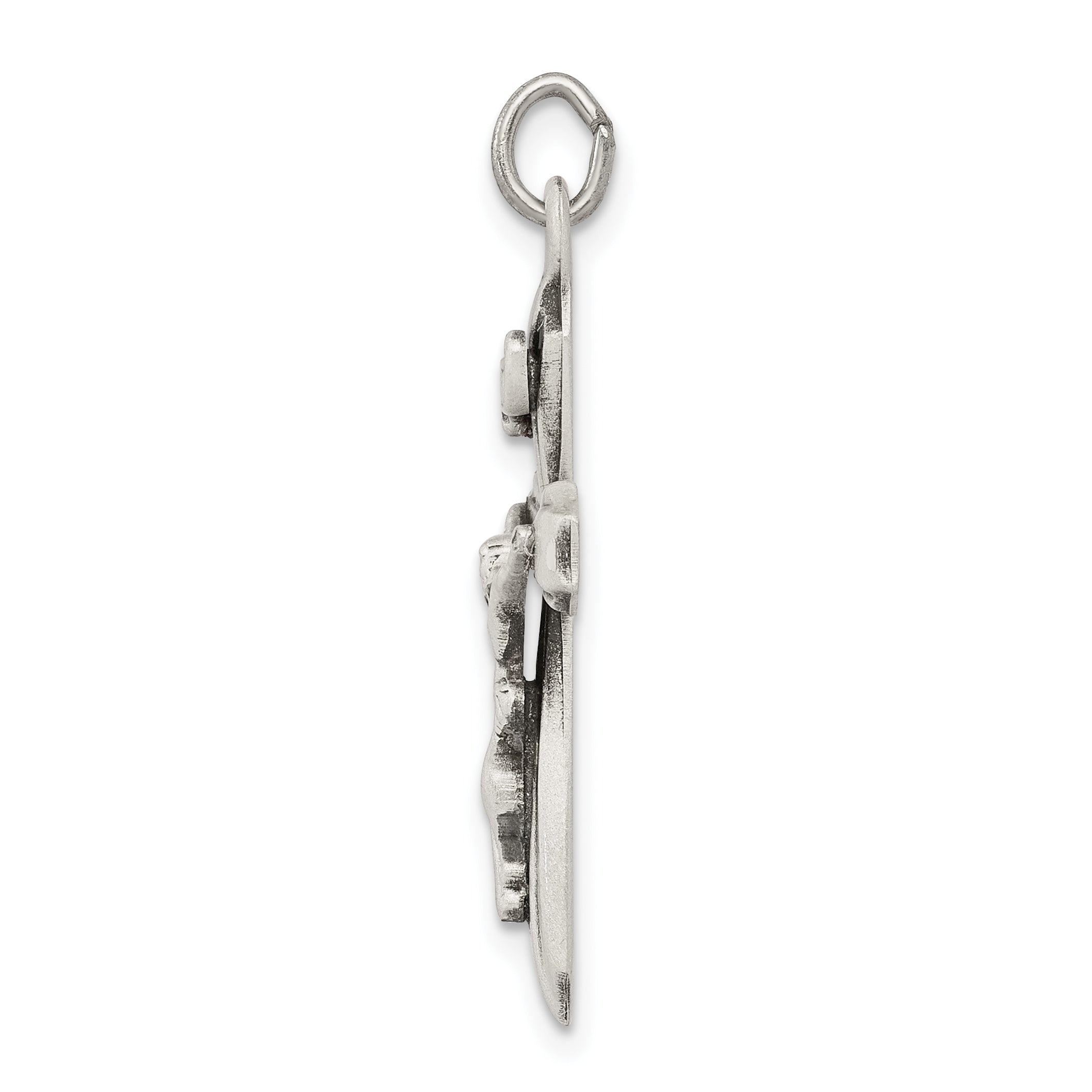 Sterling Silver 925 Polished INRI Crucifix Pendant Vintage-Inspired Design Secondary image