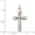Sterling Silver 925 Polished INRI Crucifix Pendant Vintage-Inspired Design