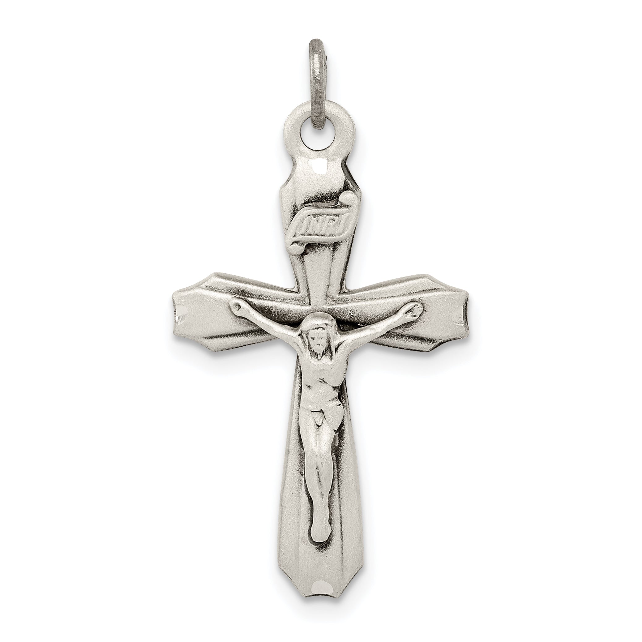 Sterling Silver Antiqued INRI Crucifix Pendant Main image