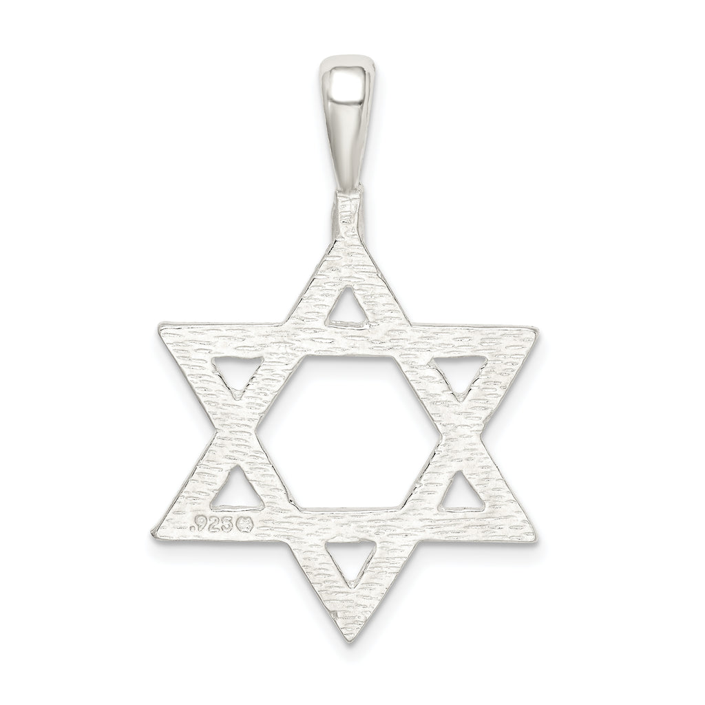 Sterling Silver 925 Star of David Charm with Polished Anti-Tarnish Finish
