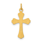 Sterling Silver 24k Gold-Plated Cross Charm with Polished Finish