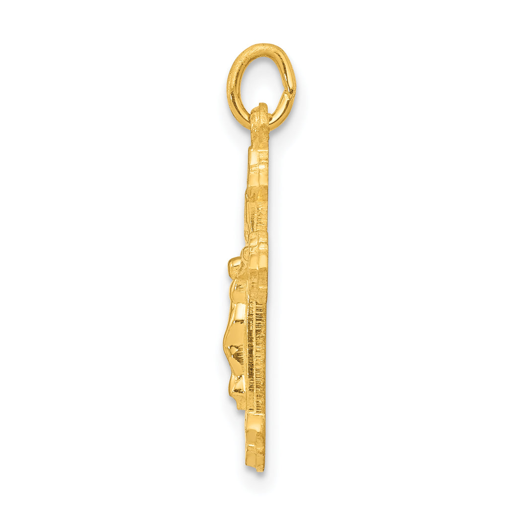 Sophia Jewelers Sterling Silver 24K Gold INRI Crucifix Polished Pendant