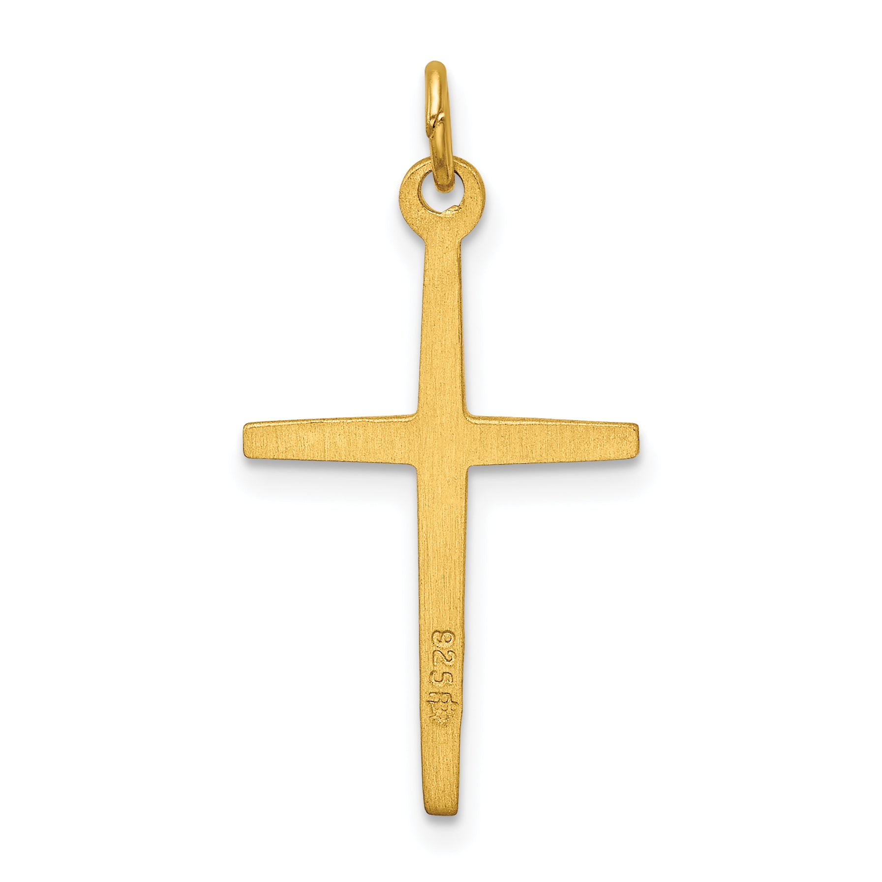 Sterling Silver 24K Gold-Plated Passion Cross Charm Polished Elegance