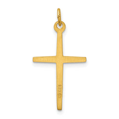 Sterling Silver 24K Gold-Plated Passion Cross Charm Polished Elegance