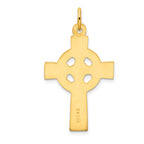 Sterling Silver 24K Gold-Plated Celtic Cross Pendant Polished Elegance
