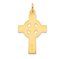 Sterling Silver 24K Gold-Plated Celtic Cross Pendant Polished Elegance