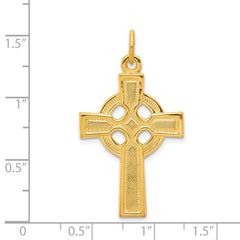 Sterling Silver 24K Gold-Plated Celtic Cross Pendant Polished Elegance
