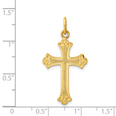 Sterling Silver 24K Gold-Plated Cross Pendant with Polished Finish