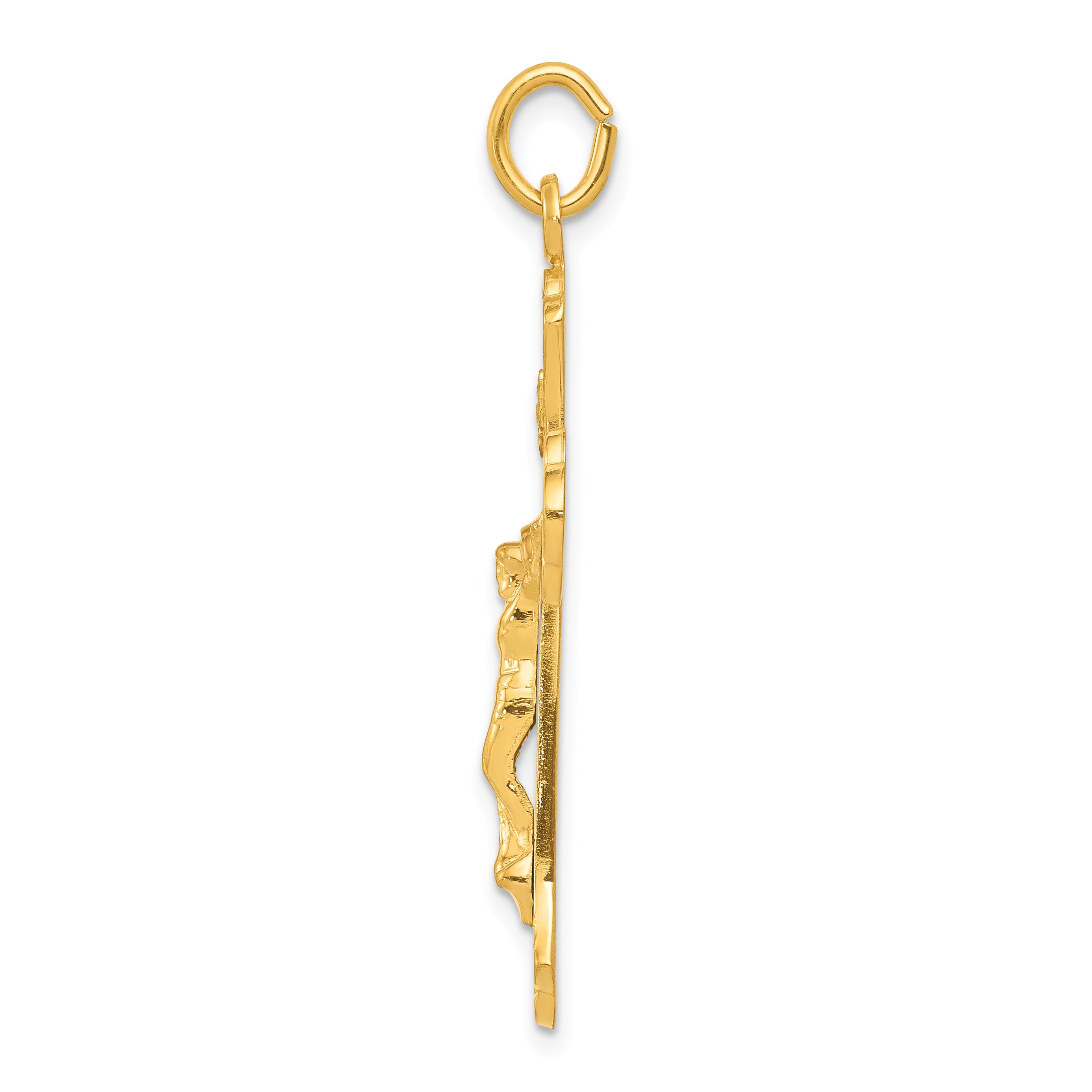 Sterling Silver & 24k Gold INRI Crucifix Pendant Polished, Elegant Design Secondary image
