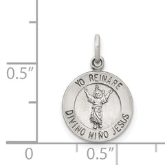 Sterling Silver Antiqued Divino Nino Medal (Divine Infant Jesus)