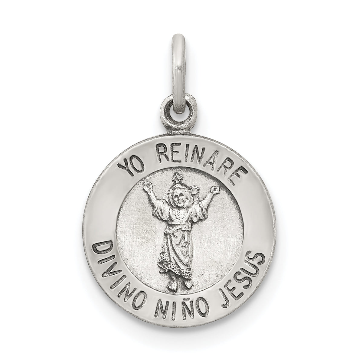 Sterling Silver Antiqued Divino Nino Medal (Divine Infant Jesus)