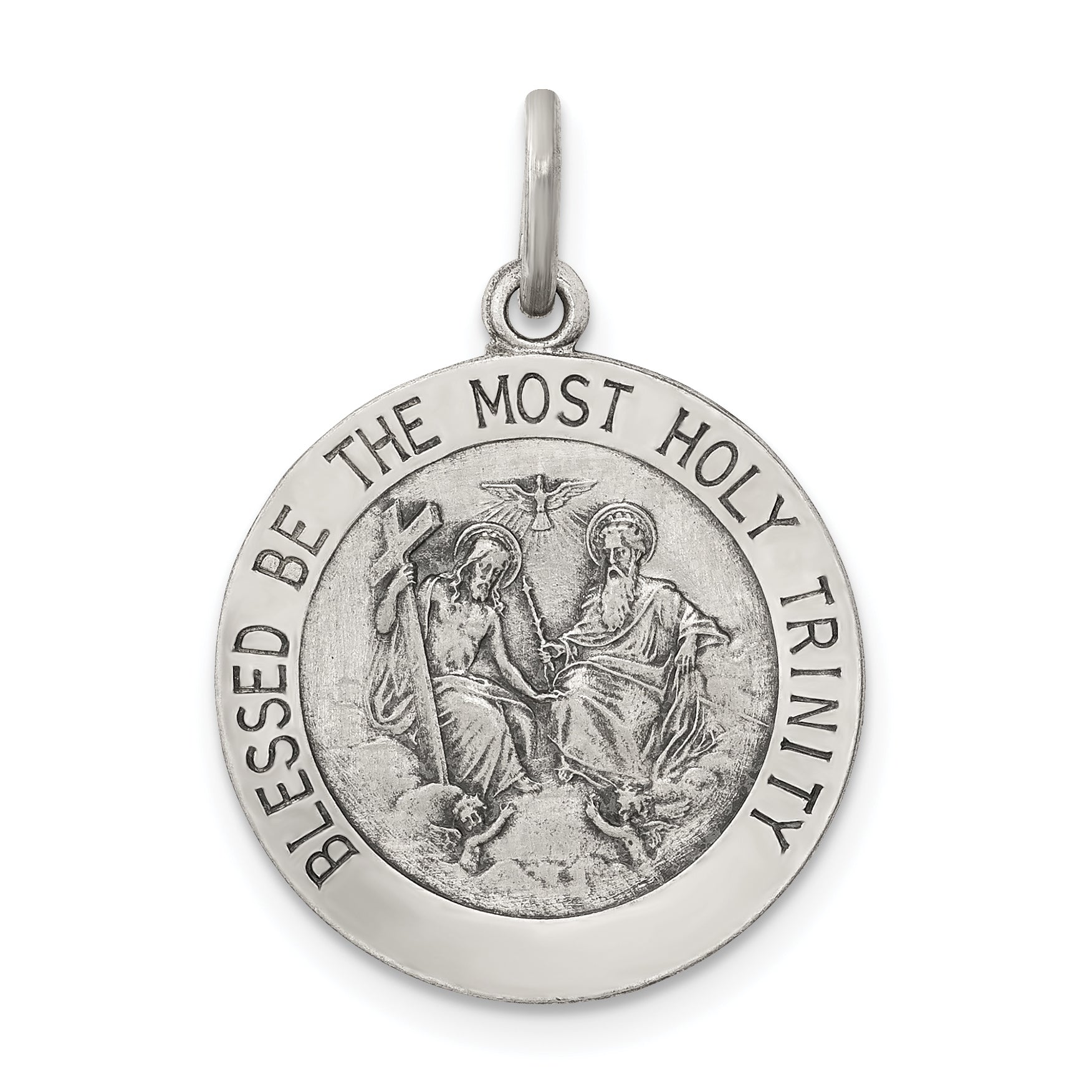 Sterling Silver Antiqued Holy Trinity Medal Main image
