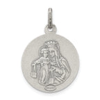 Sterling Silver 925 Sacred Heart Pendant with Antiqued Finish