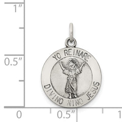 Sterling Silver Antiqued Divino Nino Medal (Divine Infant Jesus)