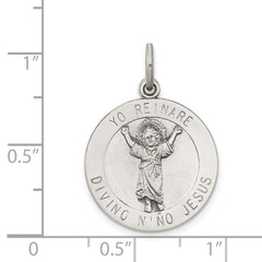 Sterling Silver Antiqued Divino Nino Medal (Divine Infant Jesus)