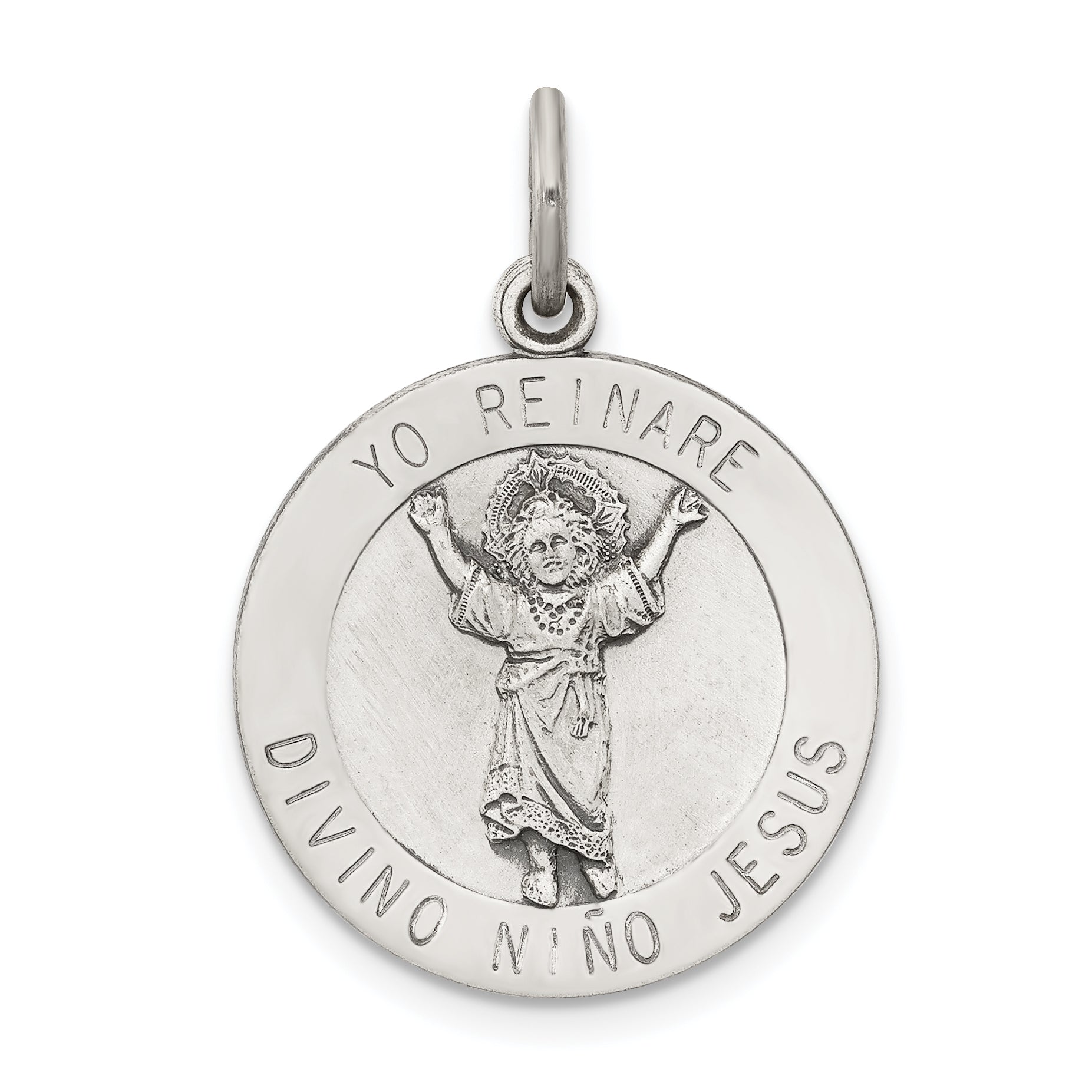Sterling Silver Antiqued Divino Nino Medal (Divine Infant Jesus) Main image