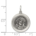 Sterling Silver 925 Ecce Homo Medal Pendant with Antiqued Finish