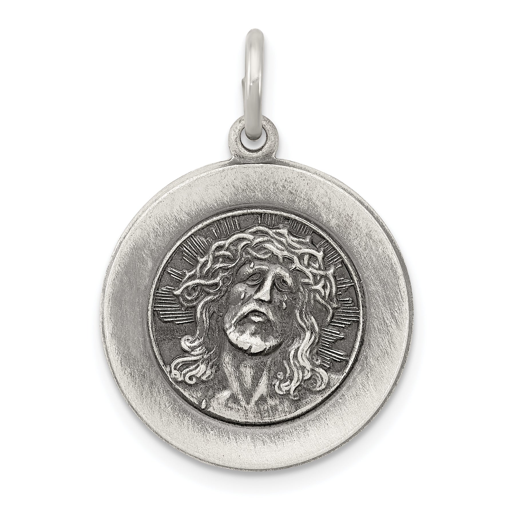 Sterling Silver Antiqued Ecce Homo Medal Main image