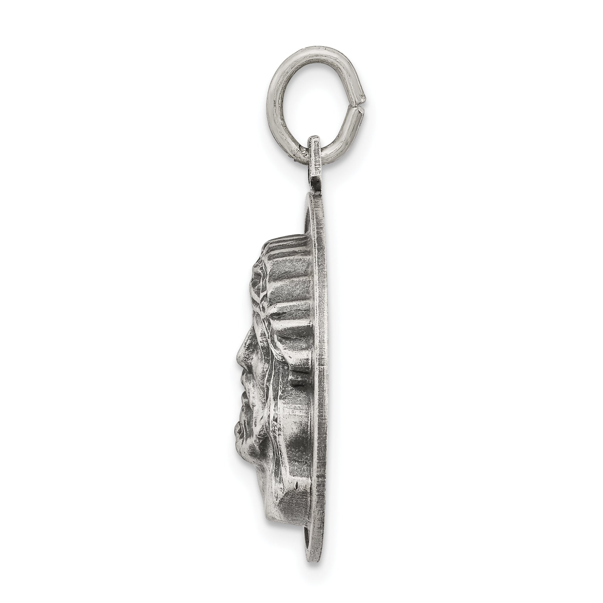 Sterling Silver 925 Antiqued Ecce Homo Medal Pendant Vintage Charm Secondary image