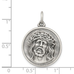 Sterling Silver Antiqued Ecce Homo Medal