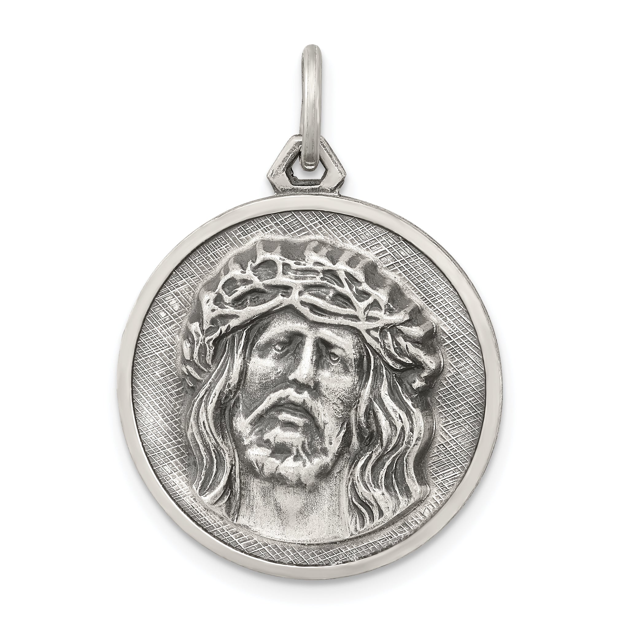 Sterling Silver Antiqued Ecce Homo Medal Main image
