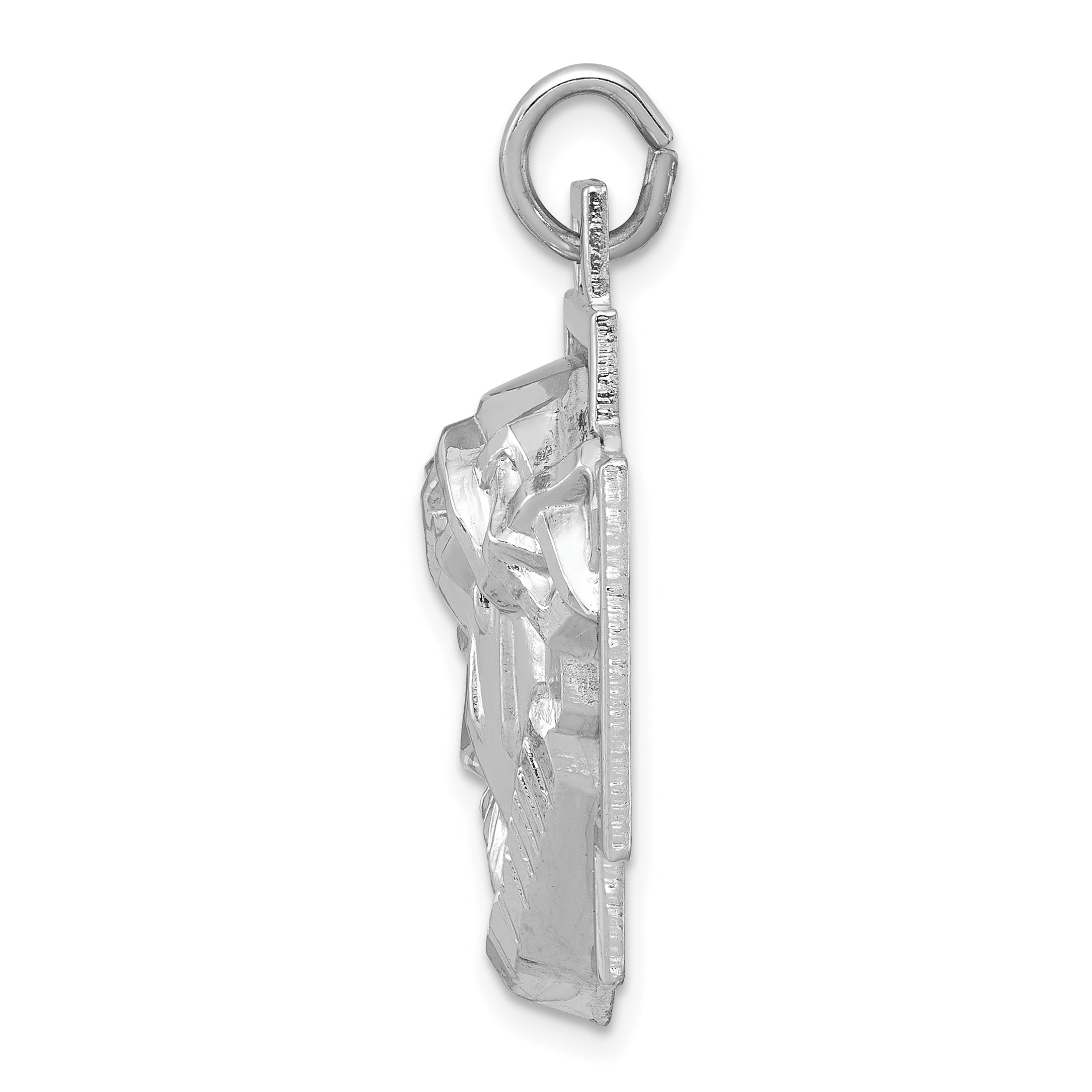 Sterling Silver 925 Rhodium-Plated Ecce Homo Charm Pendant, Polished Finish Secondary image