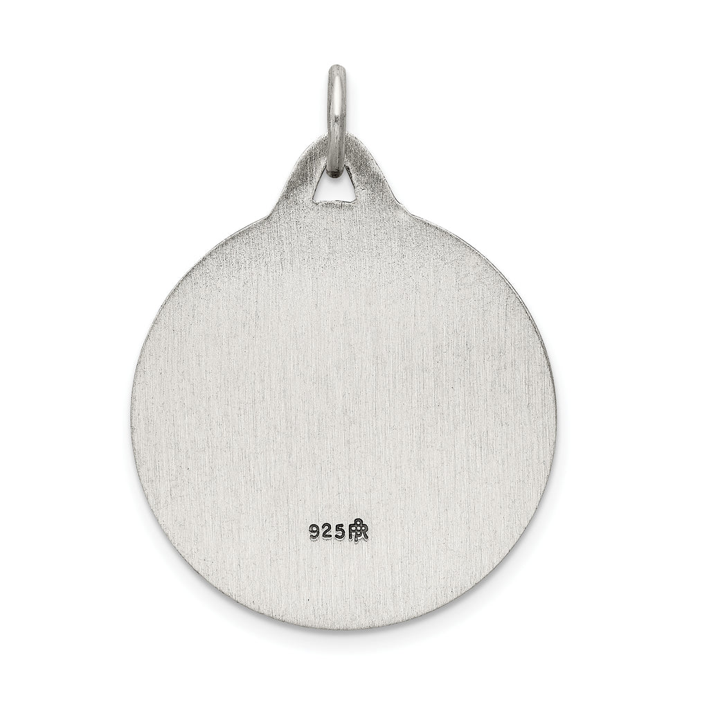Sterling Silver 925 Antiqued Jesus Medal Pendant Vintage Inspired