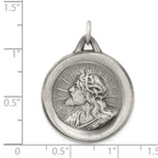 Sterling Silver 925 Antiqued Jesus Medal Pendant Vintage Inspired